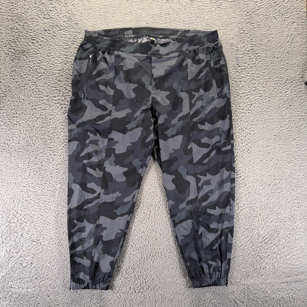 Old Navy Pant Women 2XL Gray Polyester Camouflage Jogger Tapered Running Stretch